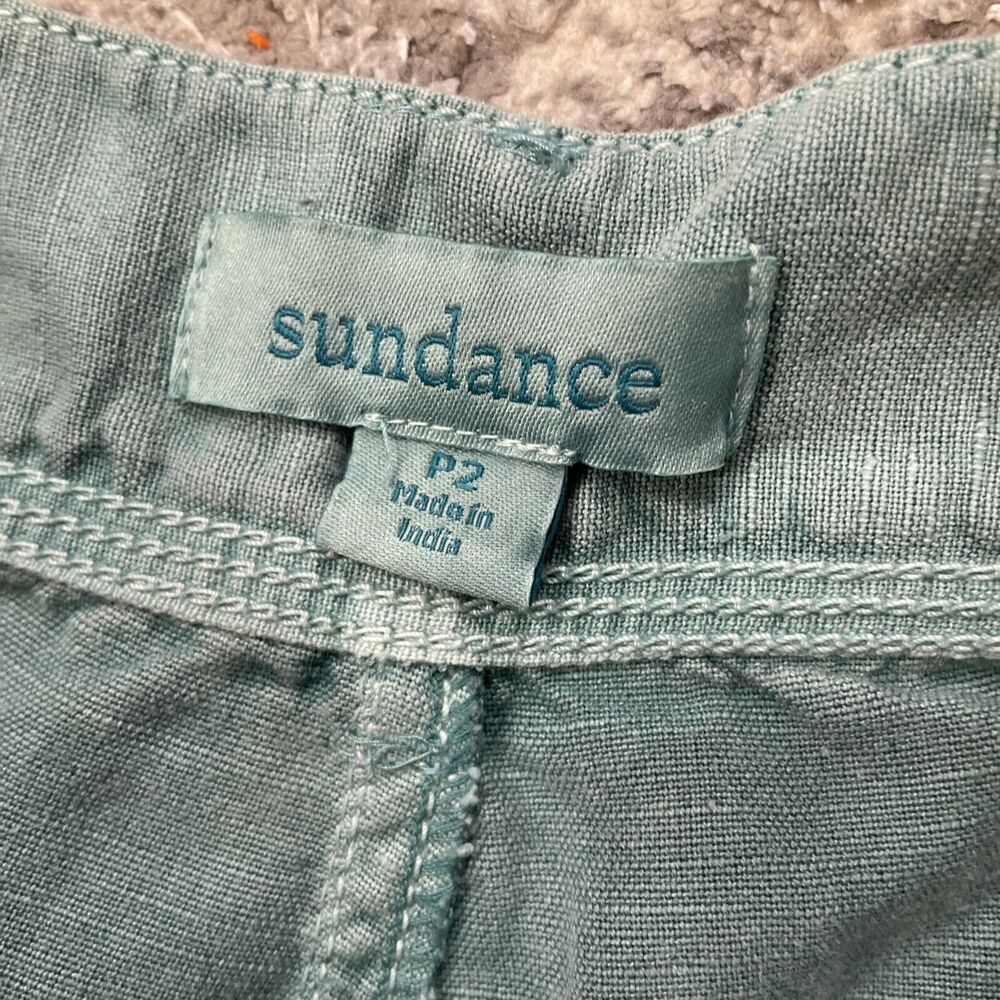 Sundance Women's Size 2P Green Linen‎ Cotton Femme Voyager Cargo Lace Pants - Picture 3 of 15